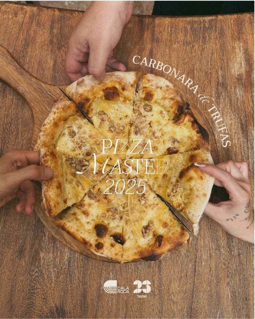 Cover image "Pizza master 2025 , with illustrations striking in cove rock